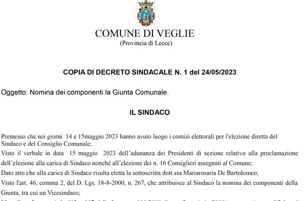 nomina degli assessori foto